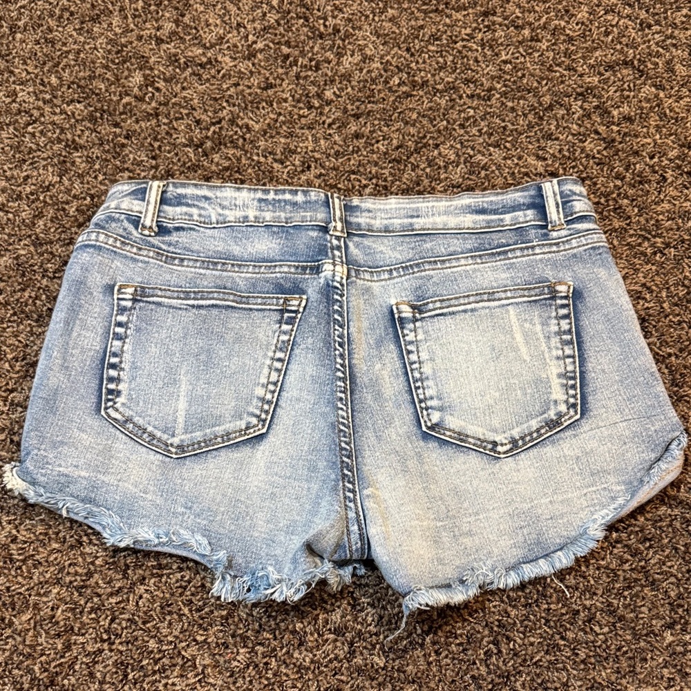 Ocean Drive Light Blue Distressed Jean Shorts - Picture 2 of 6